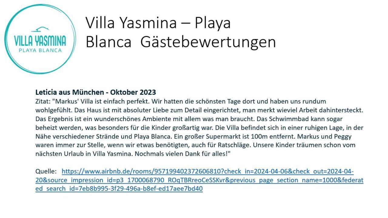 Villa Yasmina Playa Blanca Zewnętrze zdjęcie