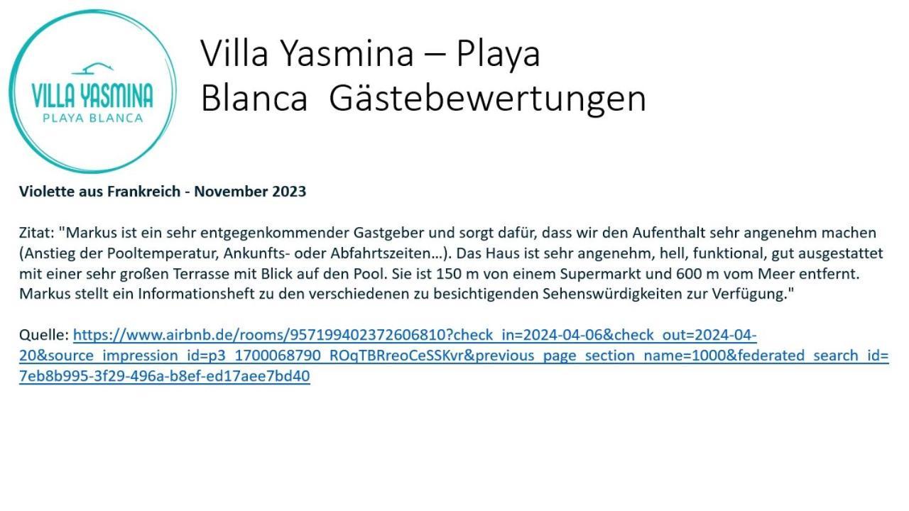 Villa Yasmina Playa Blanca Zewnętrze zdjęcie